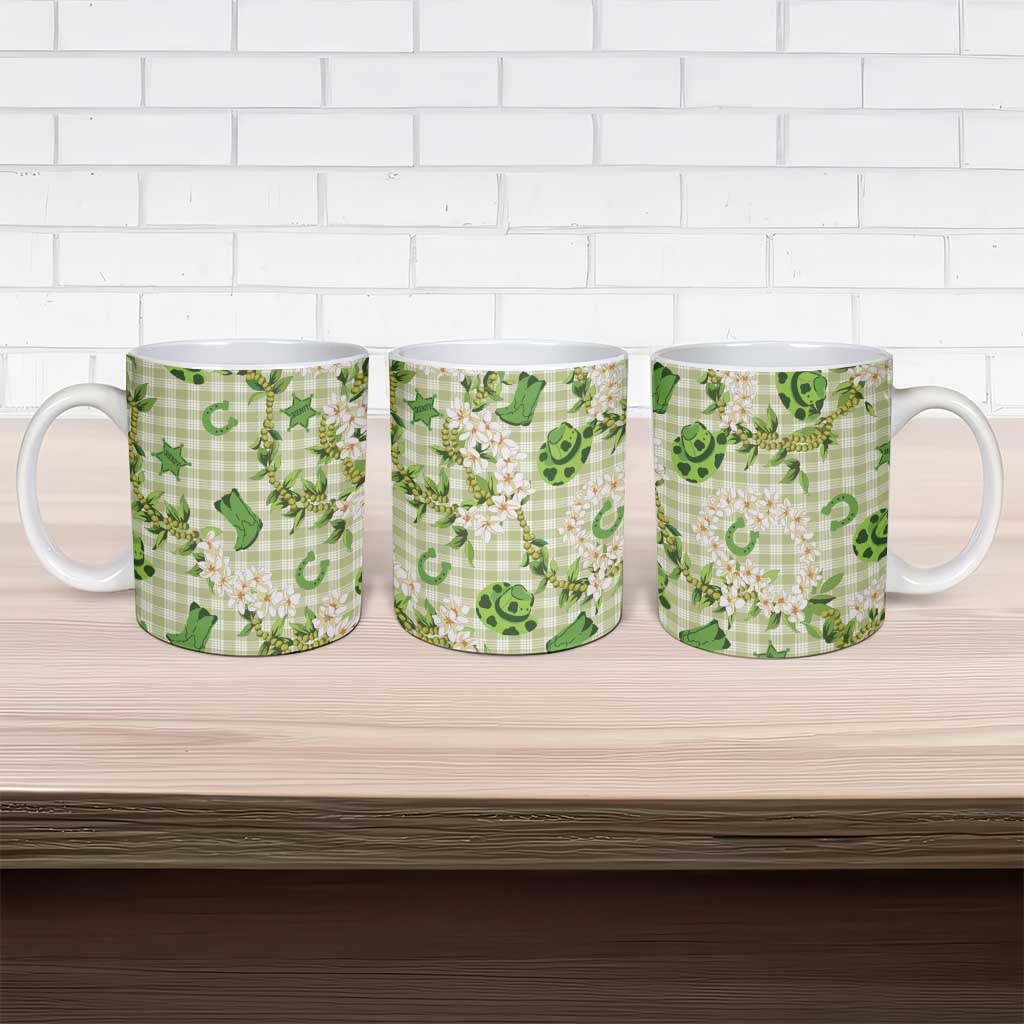 Mokihana Maile Ilima Leis Paniolo Palaka Ceramic Mug Hawaiian Omaomo Ala Spirit - Polynesian Pride