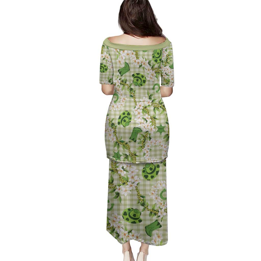 Mokihana Maile Ilima Leis Paniolo Palaka Family Matching Puletasi and Hawaiian Shirt Hawaiian Omaomo Ala Spirit - Polynesian Pride