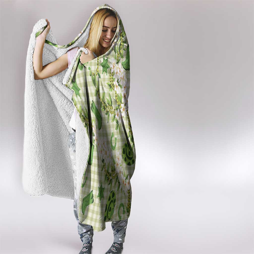 Mokihana Maile Ilima Leis Paniolo Palaka Hooded Blanket Hawaiian Omaomo Ala Spirit - Polynesian Pride