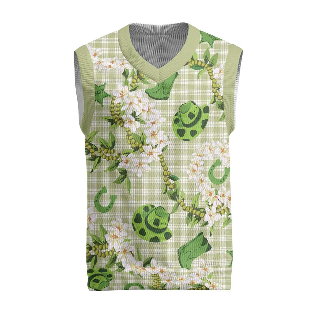 Mokihana Maile Ilima Leis Paniolo Palaka Christmas Knitted V-Neck Vest Hawaiian Omaomo Ala Spirit - Polynesian Pride