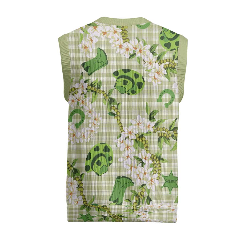 Mokihana Maile Ilima Leis Paniolo Palaka Christmas Knitted V-Neck Vest Hawaiian Omaomo Ala Spirit - Polynesian Pride