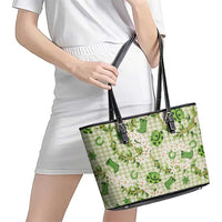 Mokihana Maile Ilima Leis Paniolo Palaka Leather Tote Bag Hawaiian Omaomo Ala Spirit - Polynesian Pride