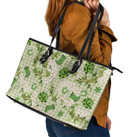 Mokihana Maile Ilima Leis Paniolo Palaka Leather Tote Bag Hawaiian Omaomo Ala Spirit - Polynesian Pride