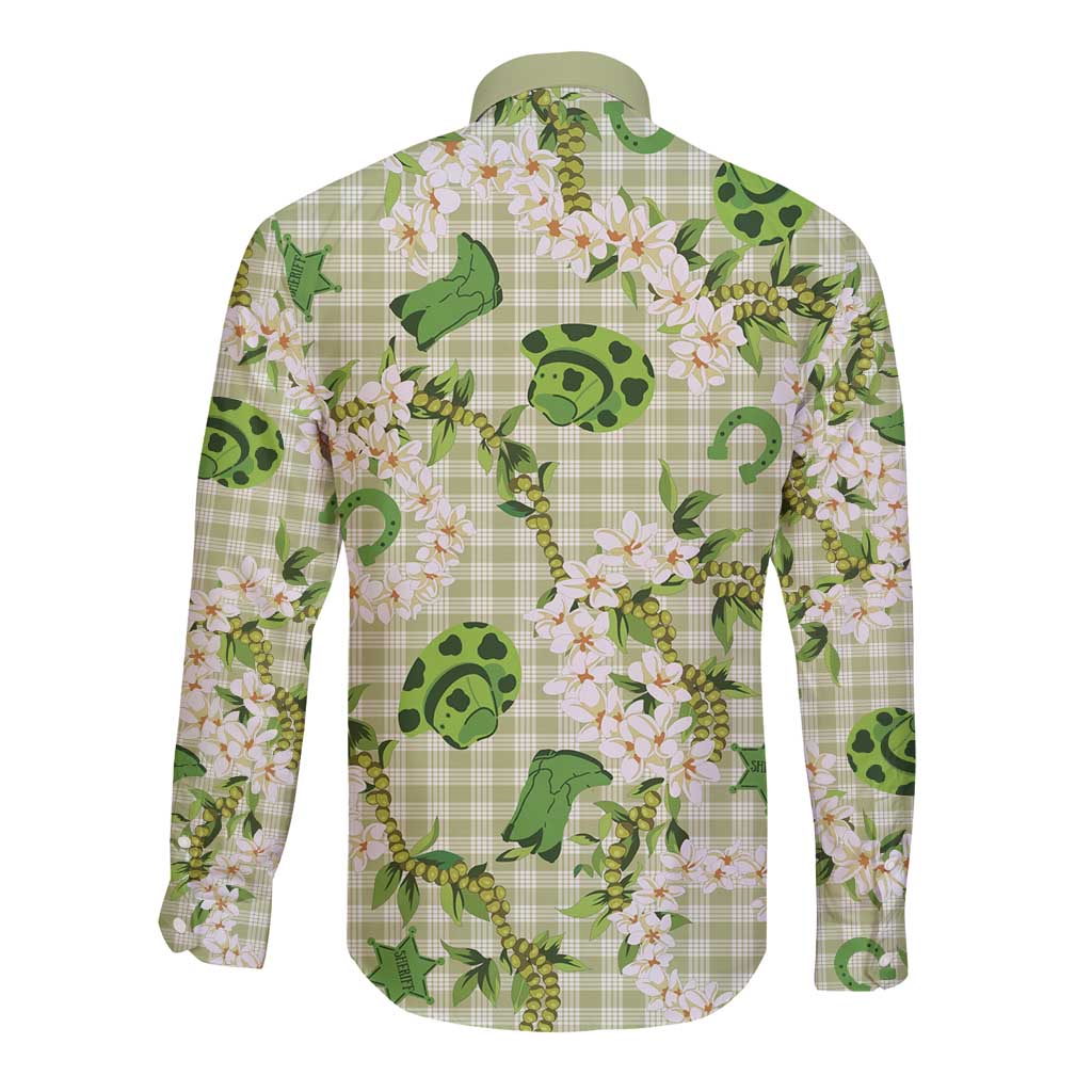 Mokihana Maile Ilima Leis Paniolo Palaka Long Sleeve Button Shirt Hawaiian Omaomo Ala Spirit - Polynesian Pride