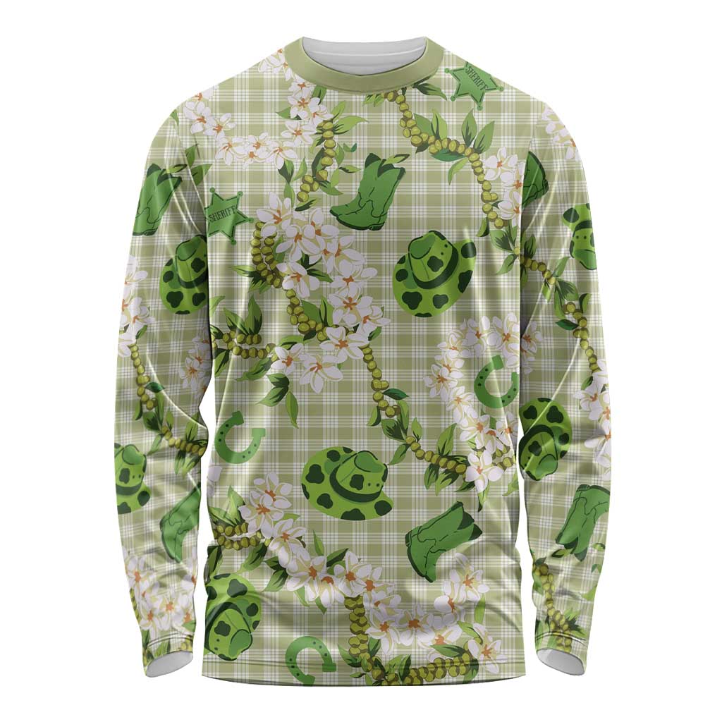 Mokihana Maile Ilima Leis Paniolo Palaka Long Sleeve Shirt Hawaiian Omaomo Ala Spirit - Polynesian Pride