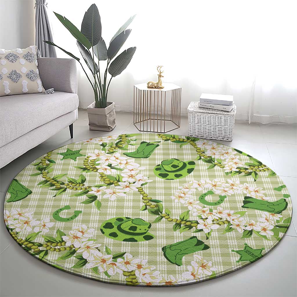 Mokihana Maile Ilima Leis Paniolo Palaka Round Carpet Hawaiian Omaomo Ala Spirit - Polynesian Pride