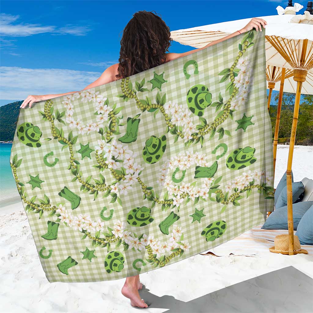 Mokihana Maile Ilima Leis Paniolo Palaka Sarong Hawaiian Omaomo Ala Spirit LT9 One Size 44 x 66 inches Green - Polynesian Pride