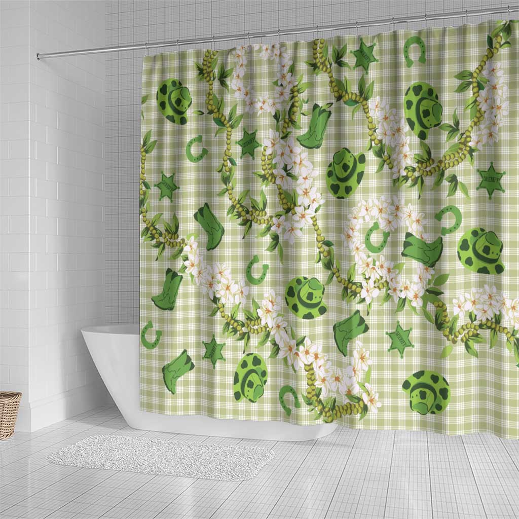 Mokihana Maile Ilima Leis Paniolo Palaka Shower Curtain Hawaiian Omaomo Ala Spirit - Polynesian Pride