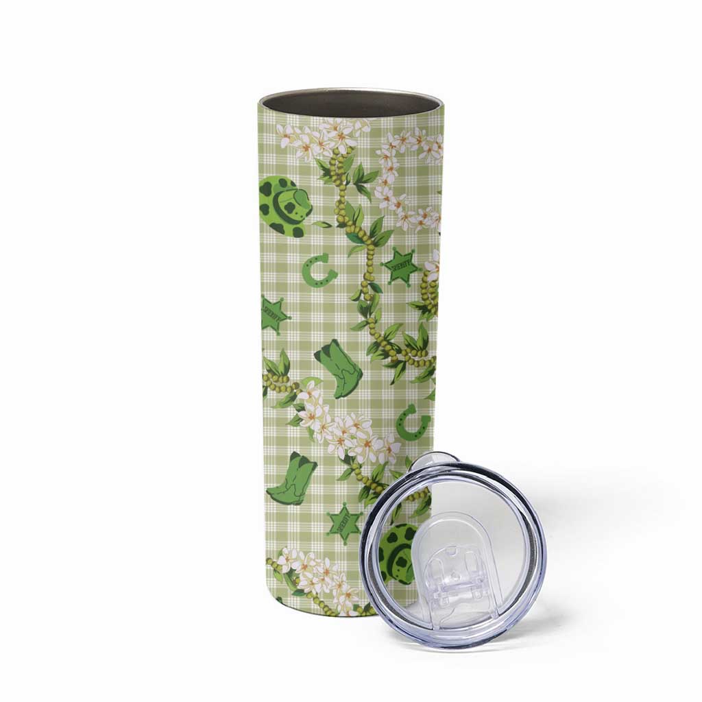 Mokihana Maile Ilima Leis Paniolo Palaka Skinny Tumbler Hawaiian Omaomo Ala Spirit - Polynesian Pride
