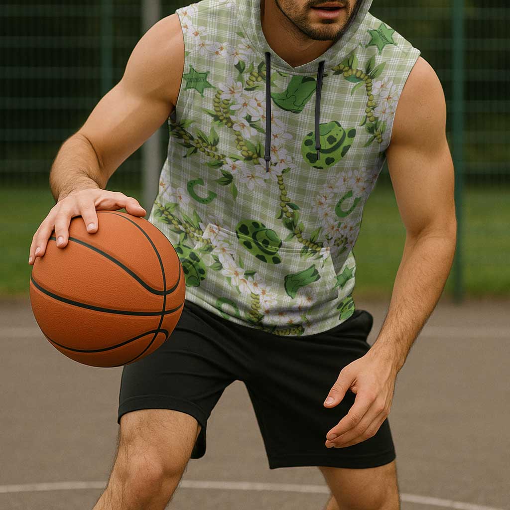 Mokihana Maile Ilima Leis Paniolo Palaka Sleeveless Hoodie Hawaiian Omaomo Ala Spirit - Polynesian Pride