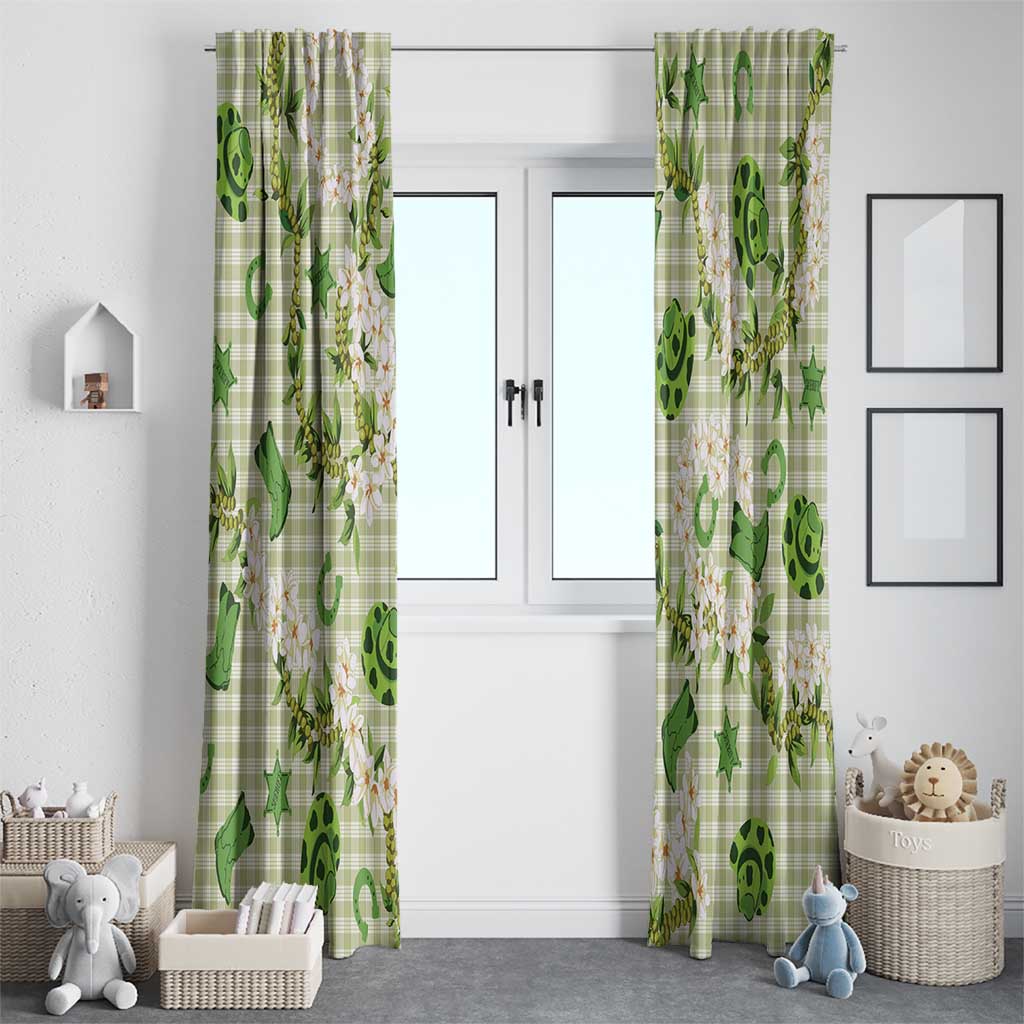 Mokihana Maile Ilima Leis Paniolo Palaka Window Curtain Hawaiian Omaomo Ala Spirit - Polynesian Pride