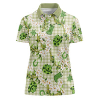 Mokihana Maile Ilima Leis Paniolo Palaka Women Polo Shirt Hawaiian Omaomo Ala Spirit - Polynesian Pride