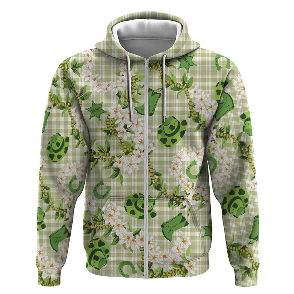 Mokihana Maile Ilima Leis Paniolo Palaka Zip Hoodie Hawaiian Omaomo Ala Spirit - Polynesian Pride