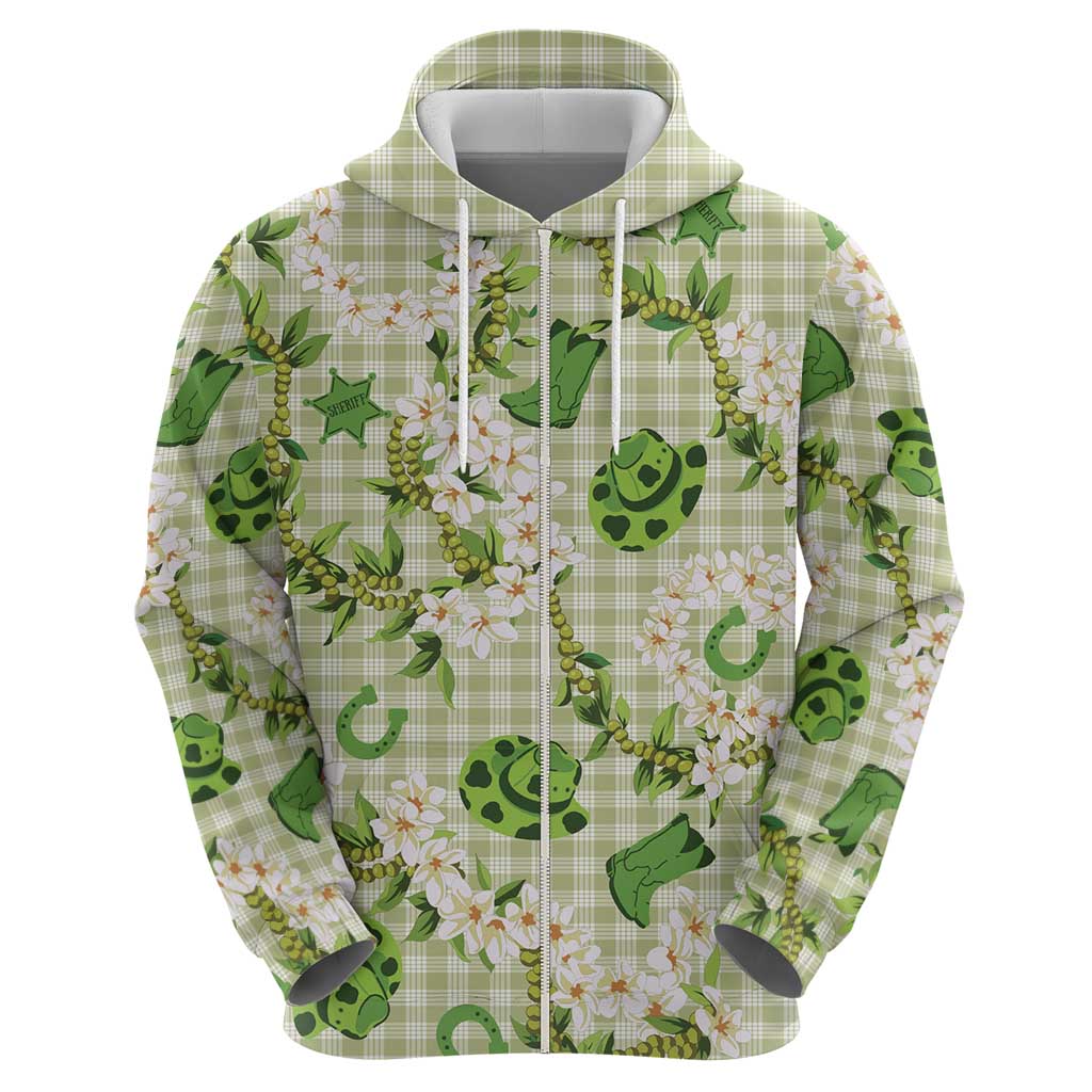 Mokihana Maile Ilima Leis Paniolo Palaka Zip Hoodie Hawaiian Omaomo Ala Spirit - Polynesian Pride