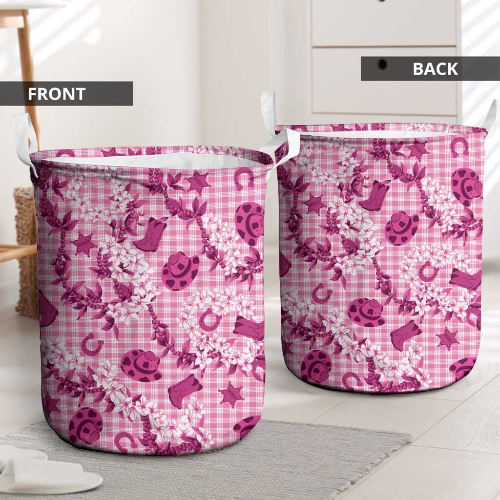 Mokihana Maile Ilima Leis Paniolo Palaka Laundry Basket Hawaiian Omaomo Ulaula Spirit - Polynesian Pride