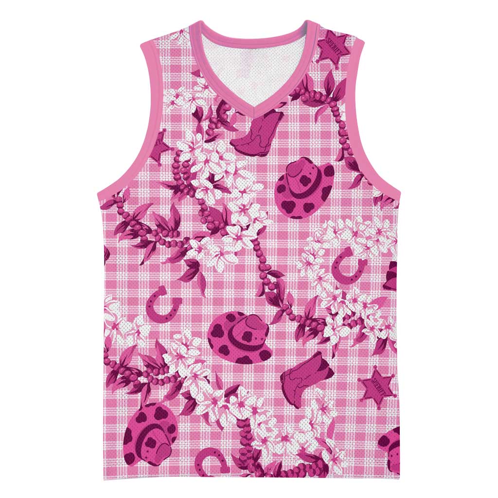 Mokihana Maile Ilima Leis Paniolo Palaka Basketball Jersey Hawaiian Omaomo Ulaula Spirit LT9 Unisex Pink - Polynesian Pride