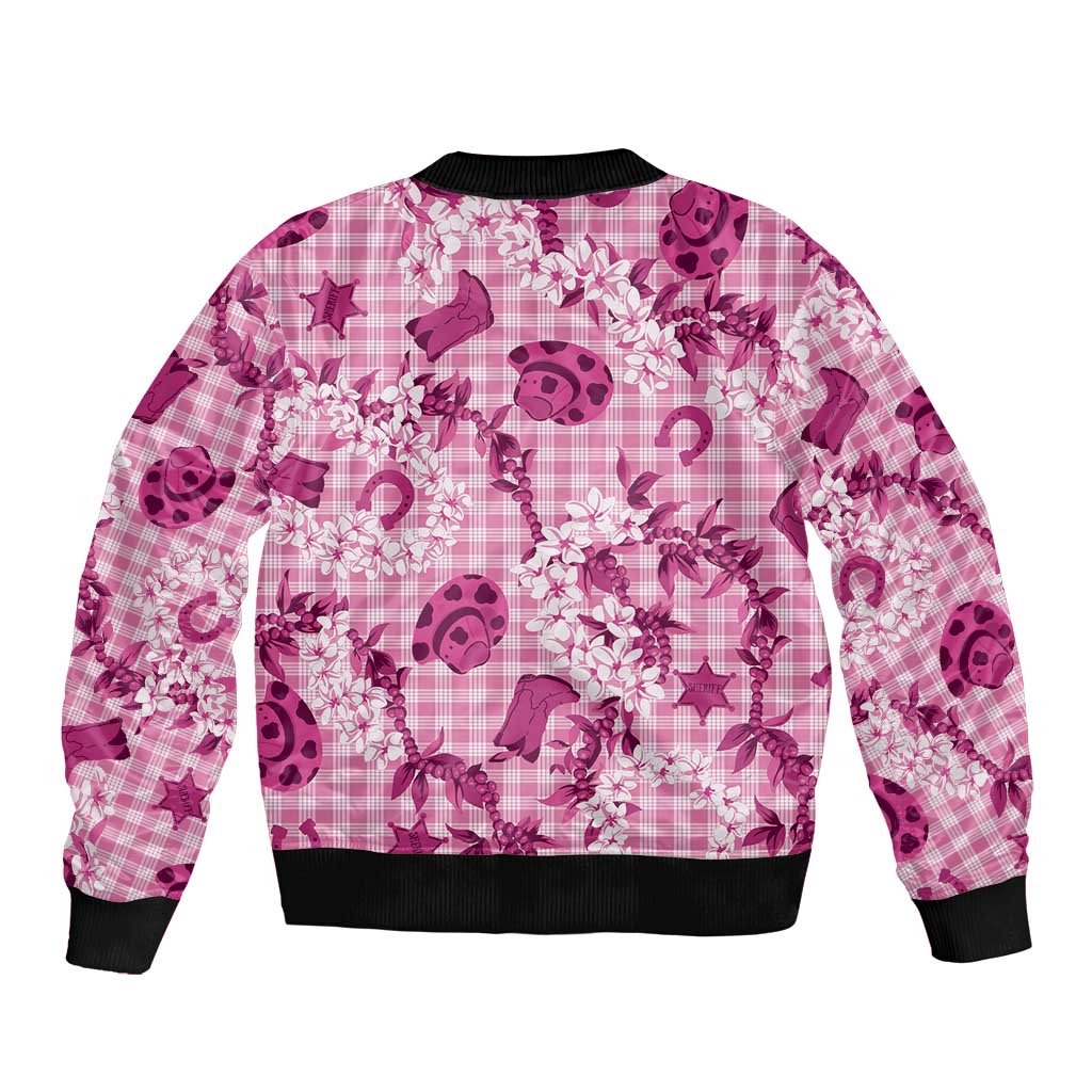 Mokihana Maile Ilima Leis Paniolo Palaka Bomber Jacket Hawaiian Omaomo Ulaula Spirit - Polynesian Pride