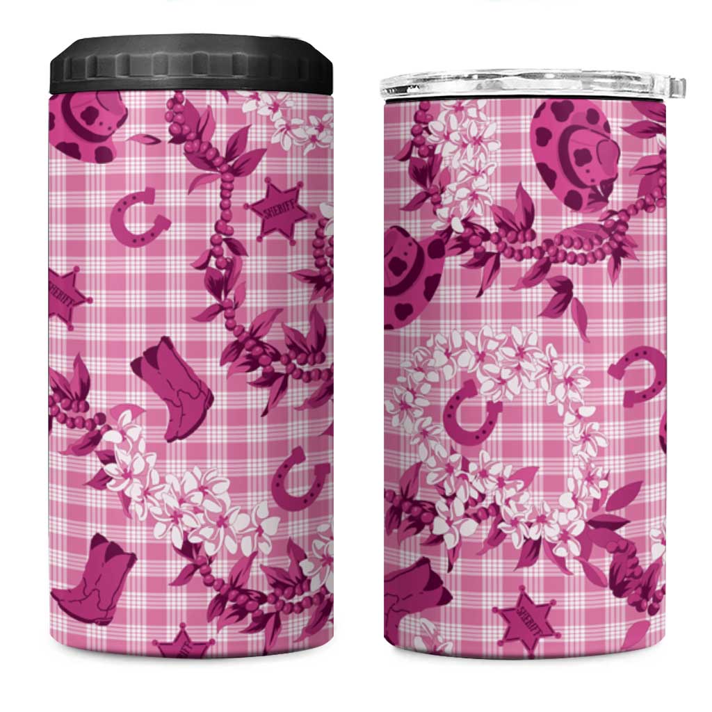 Mokihana Maile Ilima Leis Paniolo Palaka 4 in 1 Can Cooler Tumbler Hawaiian Omaomo Ulaula Spirit - Polynesian Pride