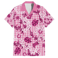 Mokihana Maile Ilima Leis Paniolo Palaka Family Matching Off Shoulder Maxi Dress and Hawaiian Shirt Hawaiian Omaomo Ulaula Spirit - Polynesian Pride