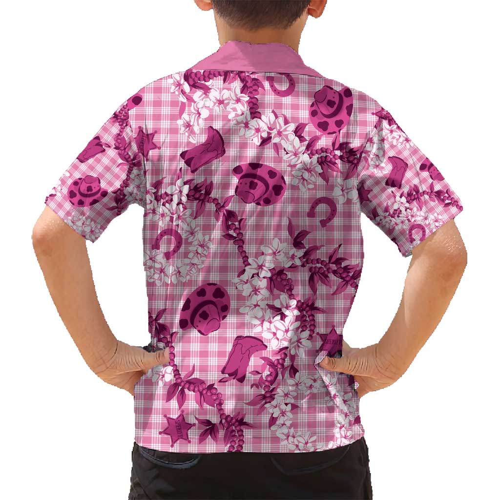 Mokihana Maile Ilima Leis Paniolo Palaka Family Matching Puletasi and Hawaiian Shirt Hawaiian Omaomo Ulaula Spirit - Polynesian Pride