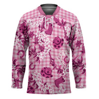 Mokihana Maile Ilima Leis Paniolo Palaka Hockey Jersey Hawaiian Omaomo Ulaula Spirit - Polynesian Pride