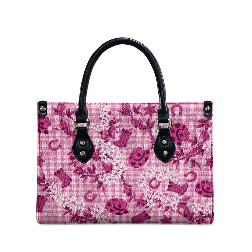 Mokihana Maile Ilima Leis Paniolo Palaka Leather Bag Hawaiian Omaomo Ulaula Spirit - Polynesian Pride