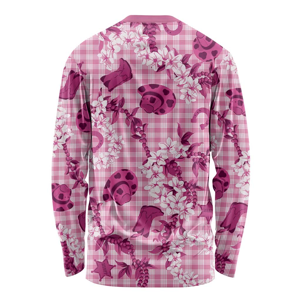 Mokihana Maile Ilima Leis Paniolo Palaka Long Sleeve Shirt Hawaiian Omaomo Ulaula Spirit - Polynesian Pride