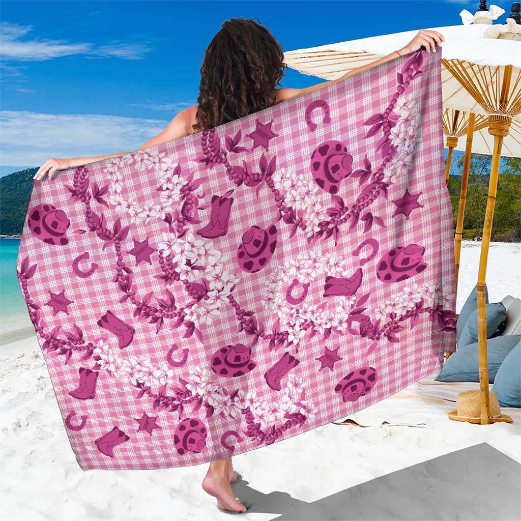 Mokihana Maile Ilima Leis Paniolo Palaka Sarong Hawaiian Omaomo Ulaula Spirit LT9 One Size 44 x 66 inches Pink - Polynesian Pride