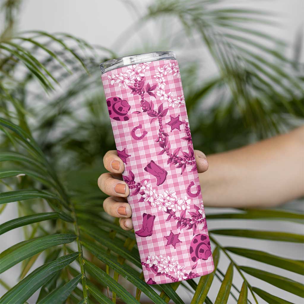 Mokihana Maile Ilima Leis Paniolo Palaka Skinny Tumbler Hawaiian Omaomo Ulaula Spirit - Polynesian Pride