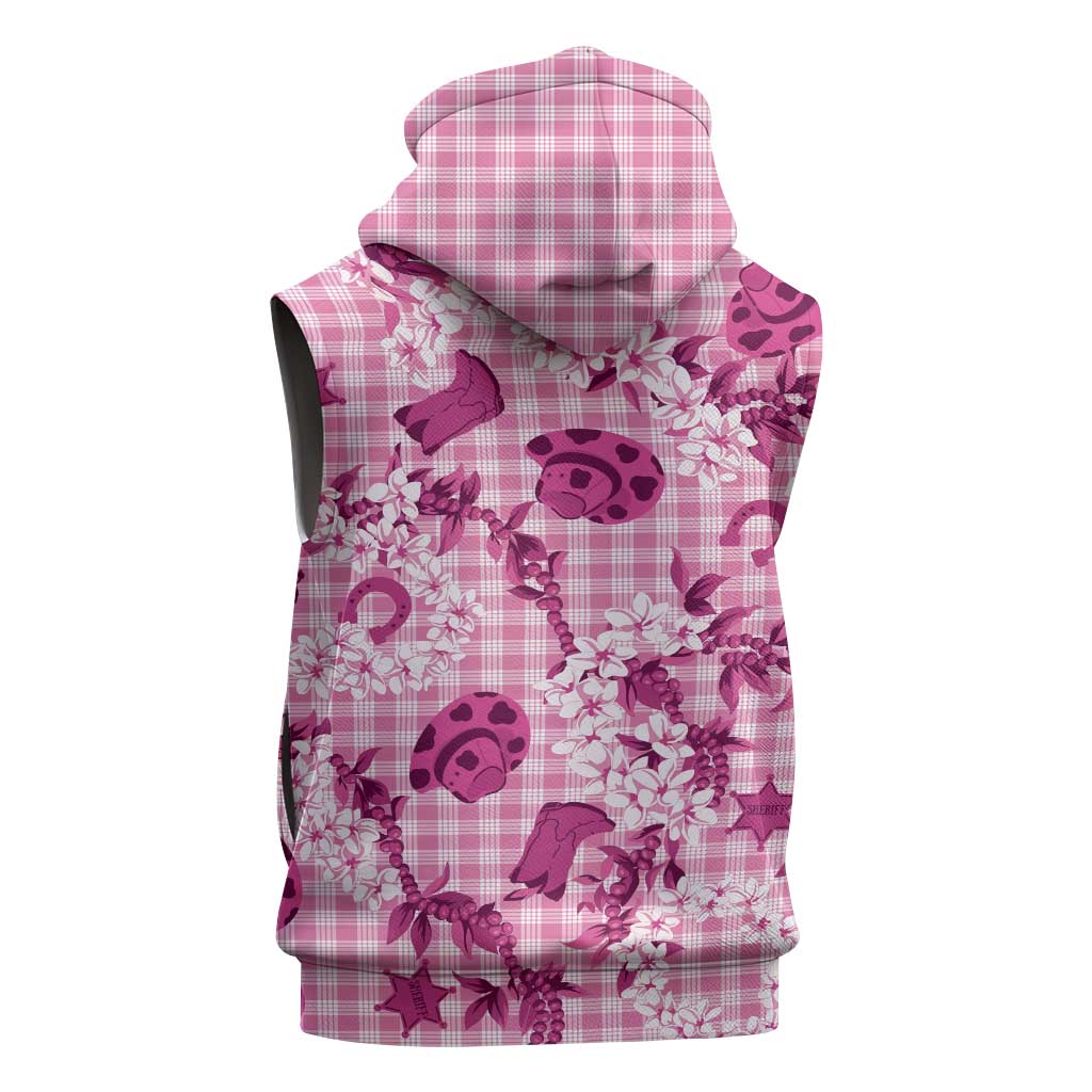 Mokihana Maile Ilima Leis Paniolo Palaka Sleeveless Hoodie Hawaiian Omaomo Ulaula Spirit - Polynesian Pride