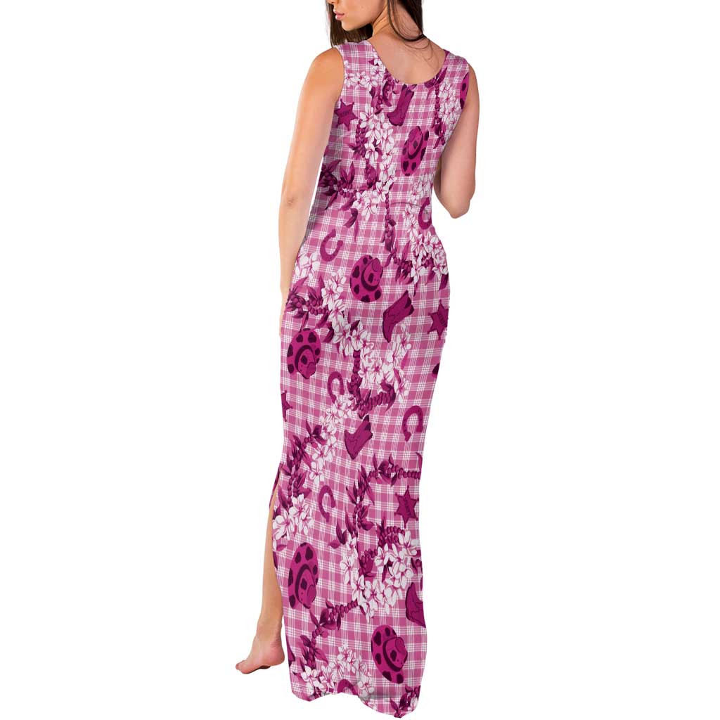 Mokihana Maile Ilima Leis Paniolo Palaka Tank Maxi Dress Hawaiian Omaomo Ulaula Spirit - Polynesian Pride