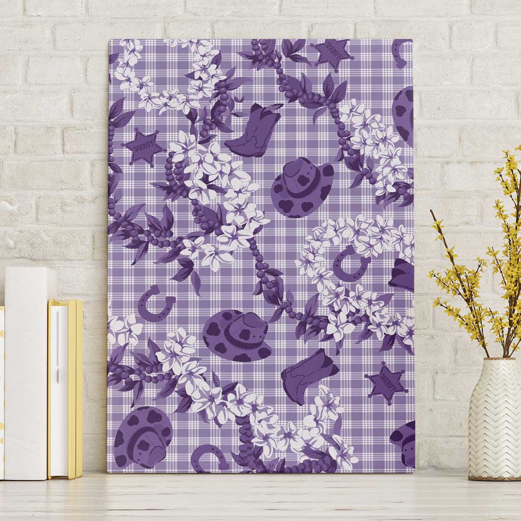 Mokihana Maile Ilima Leis Paniolo Palaka Canvas Wall Art Hawaiian Poni Spirit LT9 Without Frame Purple - Polynesian Pride