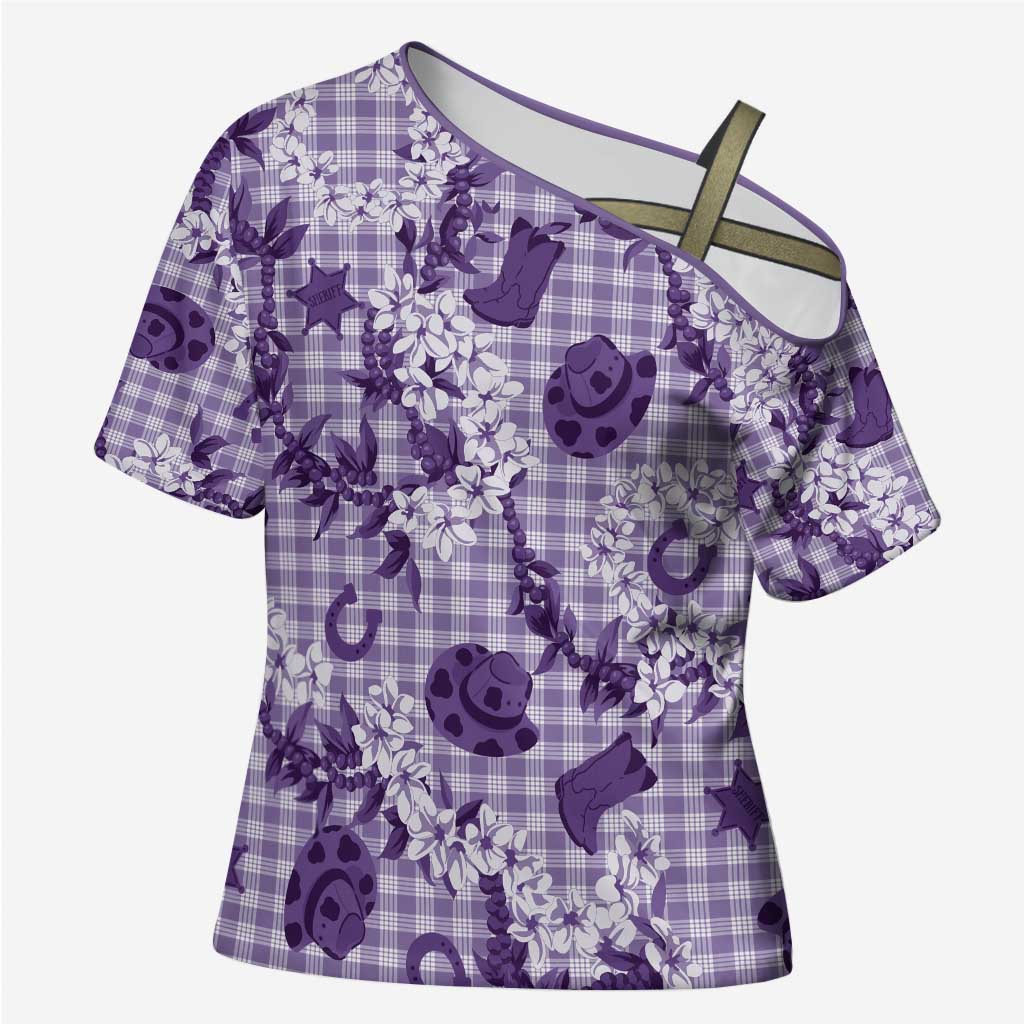 Mokihana Maile Ilima Leis Paniolo Palaka Cross Shoulder Shirt Hawaiian Poni Spirit - Polynesian Pride