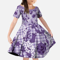 Mokihana Maile Ilima Leis Paniolo Palaka Family Matching Short Sleeve Bodycon Dress and Hawaiian Shirt Hawaiian Poni Spirit - Polynesian Pride