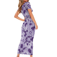 Mokihana Maile Ilima Leis Paniolo Palaka Family Matching Short Sleeve Bodycon Dress and Hawaiian Shirt Hawaiian Poni Spirit - Polynesian Pride