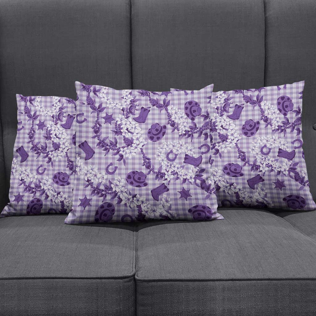 Mokihana Maile Ilima Leis Paniolo Palaka Pillow Cover Hawaiian Poni Spirit - Polynesian Pride