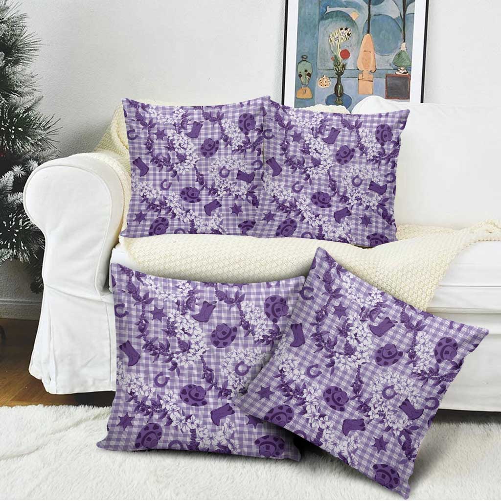 Mokihana Maile Ilima Leis Paniolo Palaka Pillow Cover Hawaiian Poni Spirit - Polynesian Pride