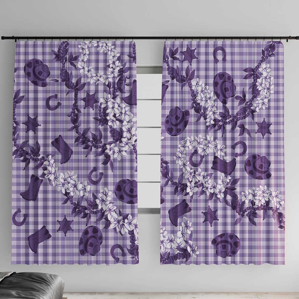 Mokihana Maile Ilima Leis Paniolo Palaka Window Curtain Hawaiian Poni Spirit - Polynesian Pride