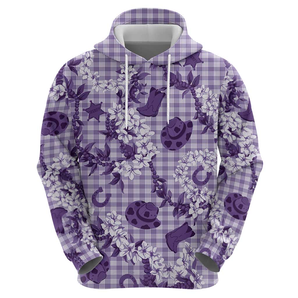 Mokihana Maile Ilima Leis Paniolo Palaka Zip Hoodie Hawaiian Poni Spirit - Polynesian Pride