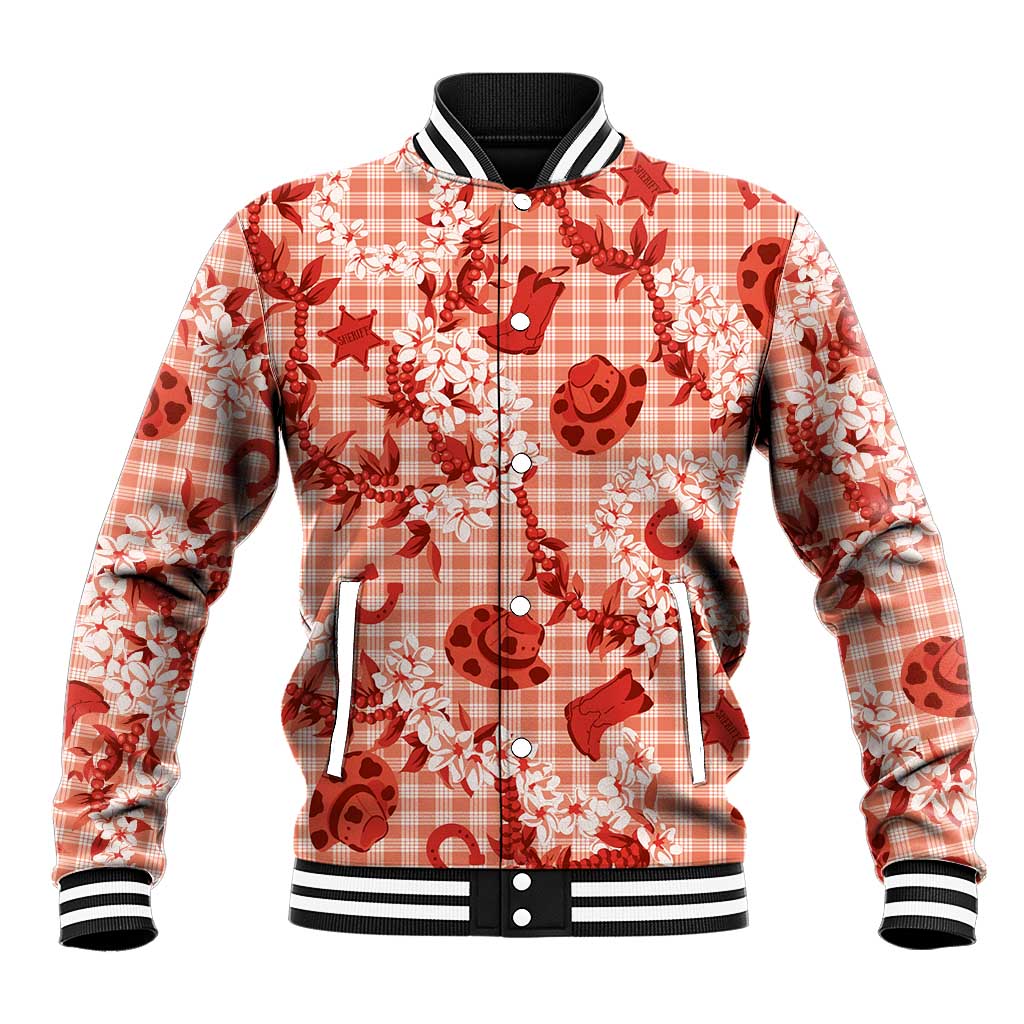 Mokihana Maile Ilima Leis Paniolo Palaka Baseball Jacket Hawaiian Ulaula Spirit LT9 Unisex Red - Polynesian Pride