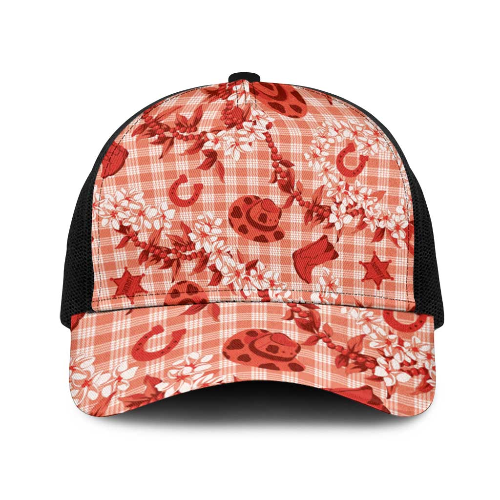 Mokihana Maile Ilima Leis Paniolo Palaka Baseball Net Cap Hawaiian Ulaula Spirit - Polynesian Pride