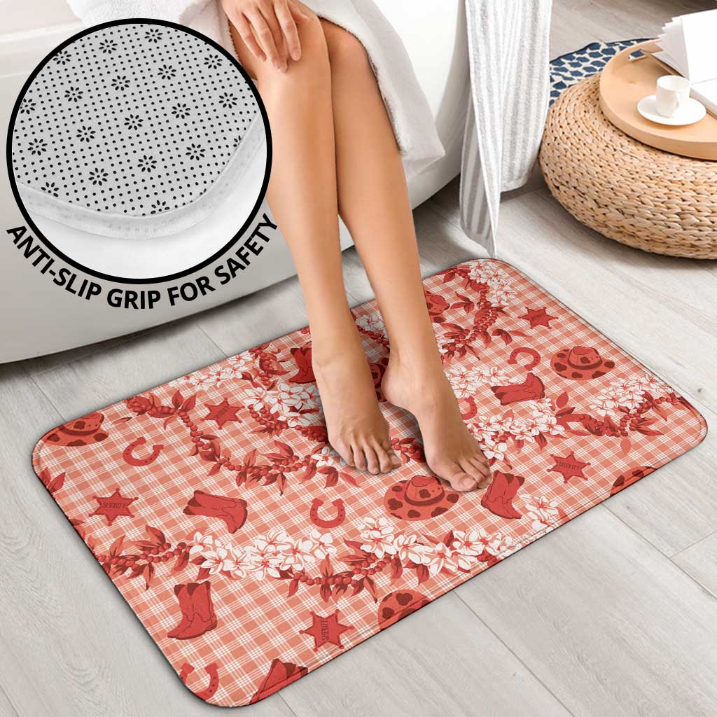 Mokihana Maile Ilima Leis Paniolo Palaka Bathroom Set Hawaiian Ulaula Spirit - Polynesian Pride