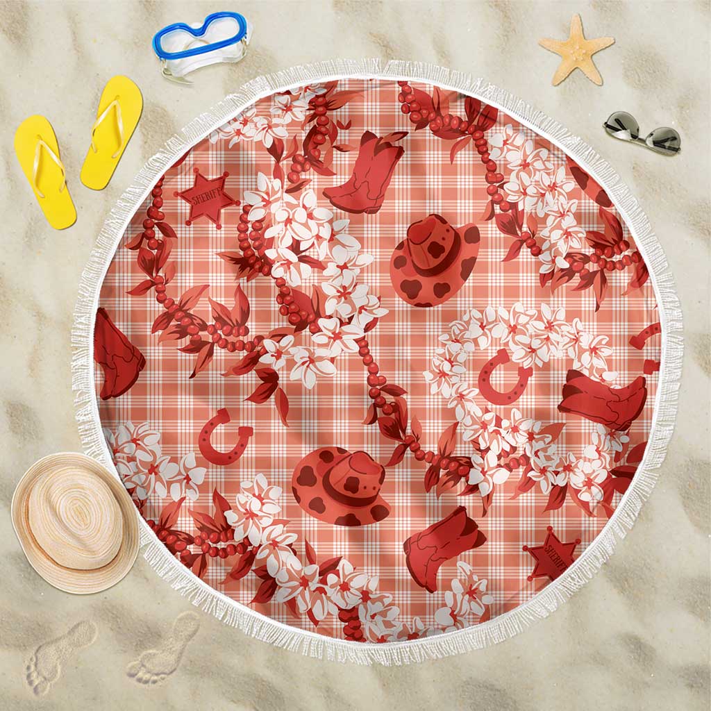 Mokihana Maile Ilima Leis Paniolo Palaka Beach Blanket Hawaiian Ulaula Spirit LT9 One Size 150cm Red - Polynesian Pride