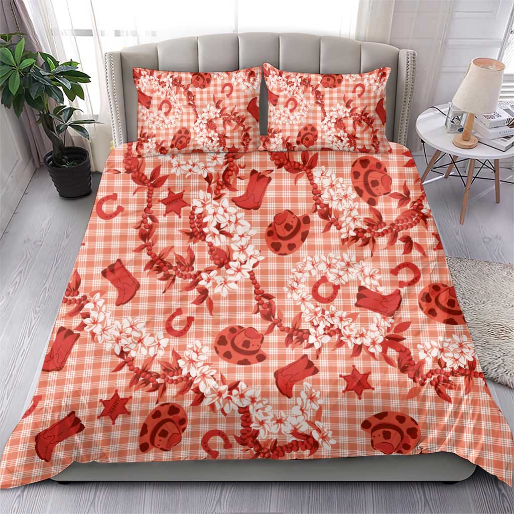 Mokihana Maile Ilima Leis Paniolo Palaka Bedding Set Hawaiian Ulaula Spirit - Polynesian Pride