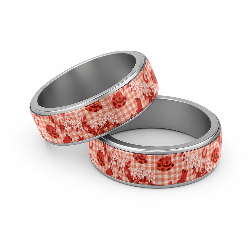 Mokihana Maile Ilima Leis Paniolo Palaka Classic Ring Hawaiian Ulaula Spirit LT9 Sliver Red - Polynesian Pride