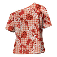 Mokihana Maile Ilima Leis Paniolo Palaka Cross Shoulder Shirt Hawaiian Ulaula Spirit - Polynesian Pride