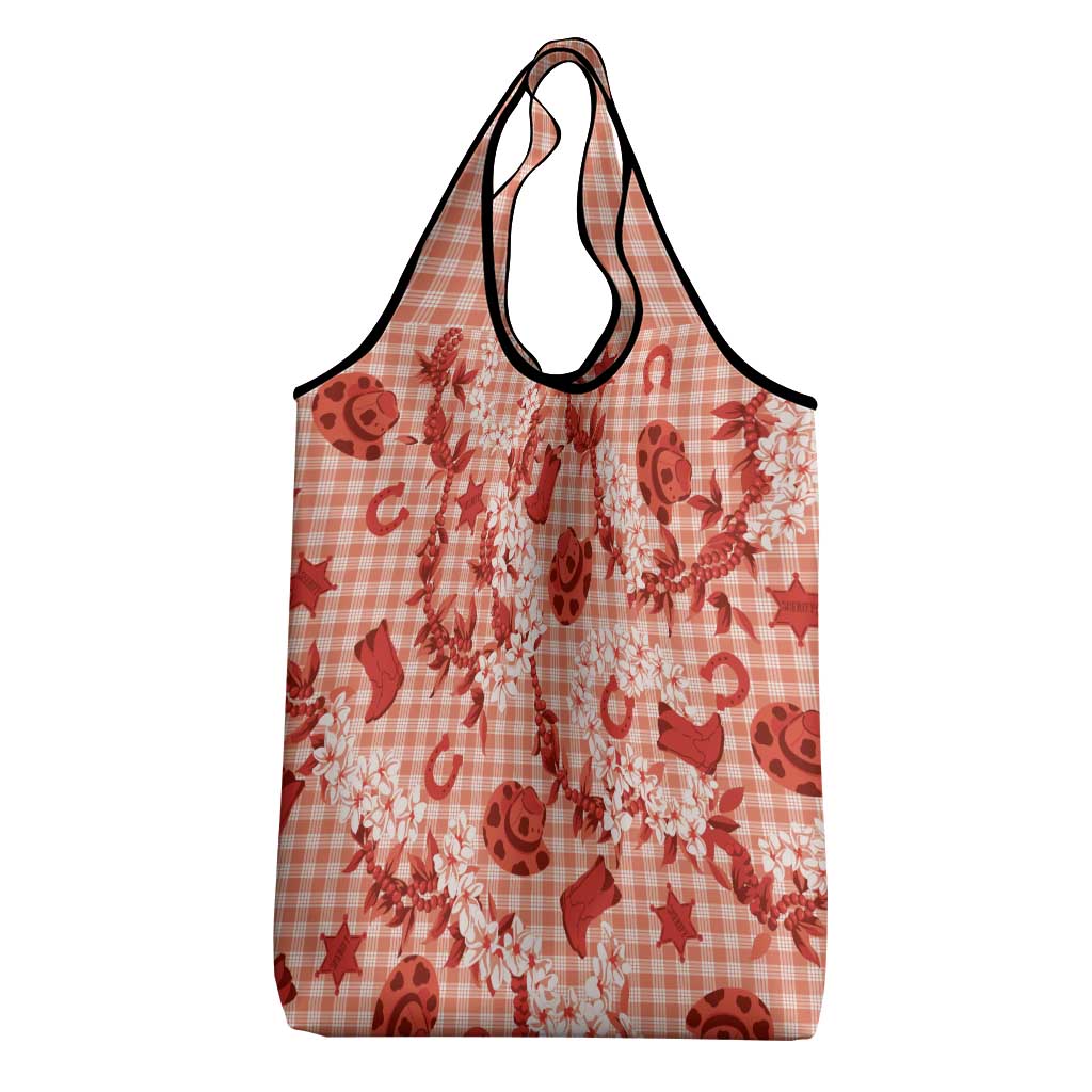 Mokihana Maile Ilima Leis Paniolo Palaka Grocery Bag Hawaiian Ulaula Spirit - Polynesian Pride