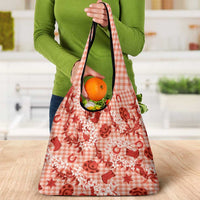 Mokihana Maile Ilima Leis Paniolo Palaka Grocery Bag Hawaiian Ulaula Spirit - Polynesian Pride