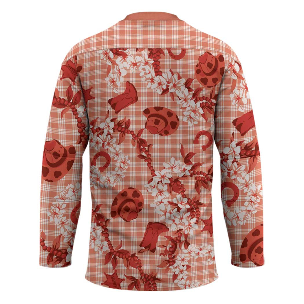 Mokihana Maile Ilima Leis Paniolo Palaka Hockey Jersey Hawaiian Ulaula Spirit - Polynesian Pride