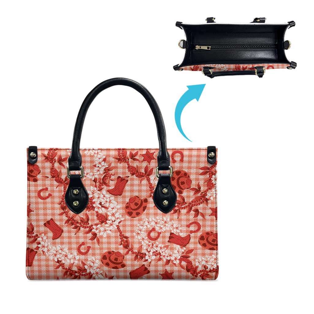 Mokihana Maile Ilima Leis Paniolo Palaka Leather Bag Hawaiian Ulaula Spirit - Polynesian Pride